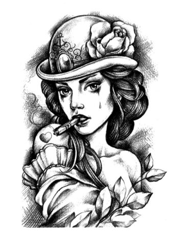Tattoo-Forest: Tatouage Temporaire Pinup Chicano Femme
