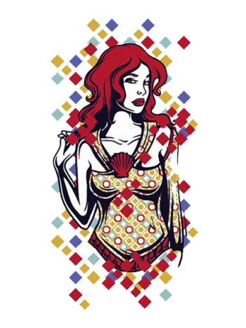 Tattoo-Forest: Tatouage Temporaire Pinup Coloré Popart