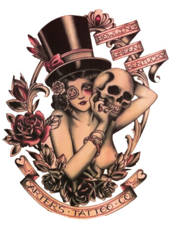 Tattoo-Forest: Tatouage Temporaire Pinup Crane Roses