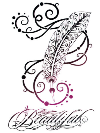 Tattoo-Forest: Tatouage Temporaire Plume Calligraphie Beautiful