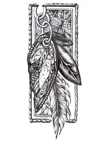 Tattoo-Forest: Tatouage Temporaire Plume Ethnique Boheme