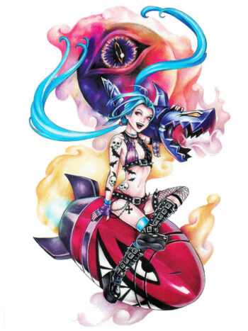 Tattoo-Forest: Tatouage Temporaire Punk Anime Bombe