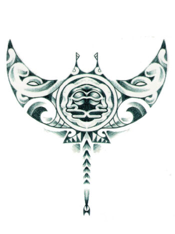 Tattoo-Forest: Tatouage Temporaire Raie Manta Polynesien