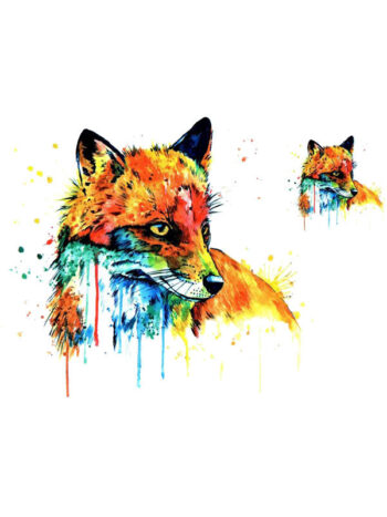 Tattoo-Forest: Tatouage Temporaire Renard Aquarelle Animaux