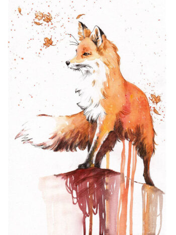 Tattoo-Forest: Tatouage Temporaire Renard Aquarelle Nature