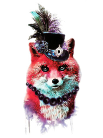 Tattoo-Forest: Tatouage Temporaire Renard Chapeau Perles