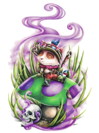 Tattoo-Forest: Tatouage Temporaire Renard Fantastique Champignon