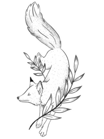 Tattoo-Forest: Tatouage Temporaire Renard Feuillage Nature