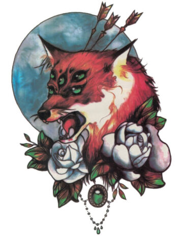 Tattoo-Forest: Tatouage Temporaire Renard Fleuri Troisiemeoeil