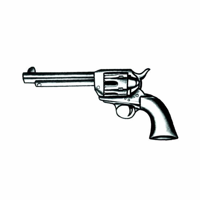 Tattoo-Forest: Tatouage Temporaire Revolver Western Armes