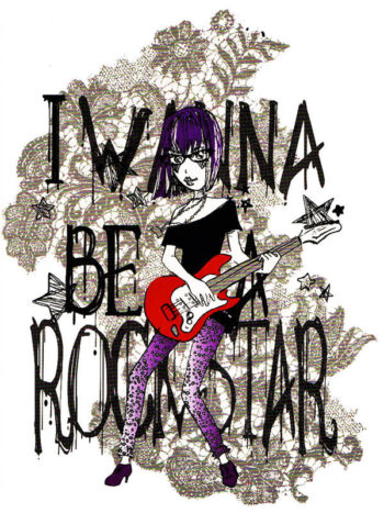 Tattoo-Forest: Tatouage Temporaire Rockstar Musique Fille