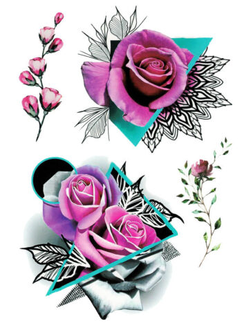 Tattoo-Forest: Tatouage Temporaire Rose Fleur Tribal