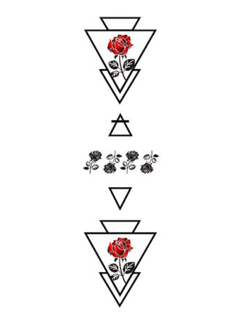 Tattoo-Forest: Tatouage Temporaire Rose Geometrique Minimaliste
