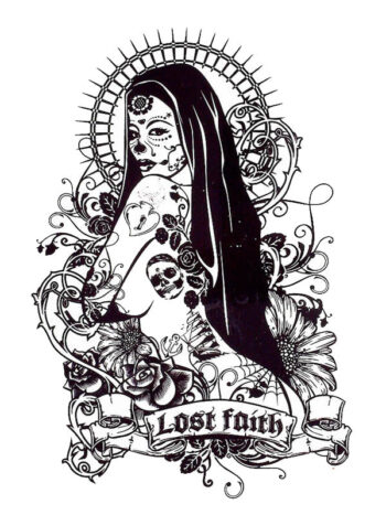 Tattoo-Forest: Tatouage Temporaire Santa Muerte Fleur