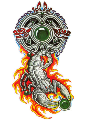 Tattoo-Forest: Tatouage Temporaire Scorpion Tribal Flamme