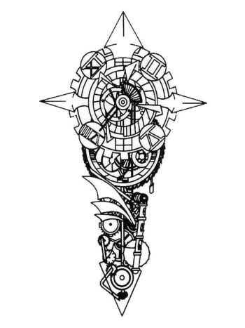 Tattoo-Forest: Tatouage Temporaire Steampunk Mecanique Boussole