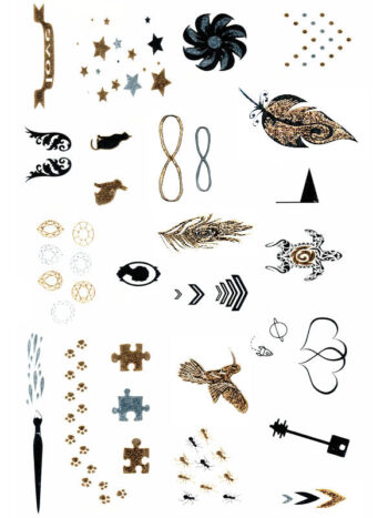 Tattoo-Forest: Tatouage Temporaire Symboles Animaux Or