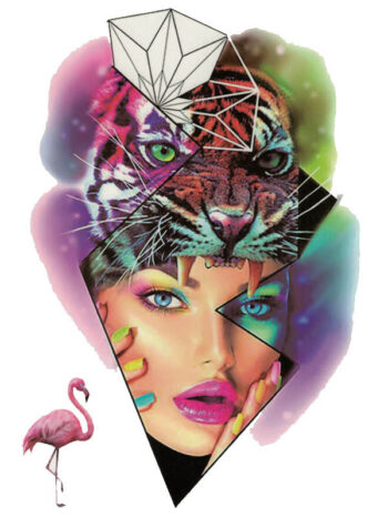 Tattoo-Forest: Tatouage Temporaire Tigre Femme Geometrique