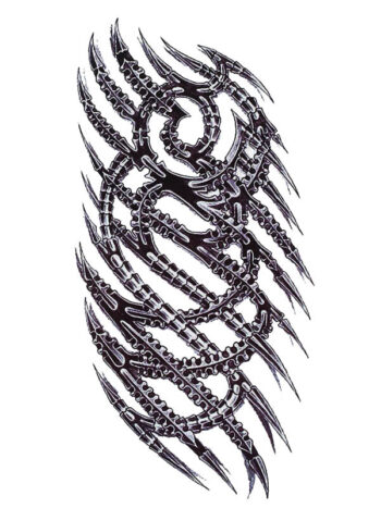 Tattoo-Forest: Tatouage Temporaire Tribal BioméCanique Noir