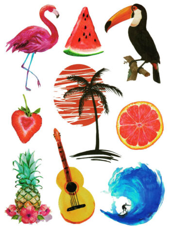 Tattoo-Forest: Tatouage Temporaire Tropical Vacances Ete