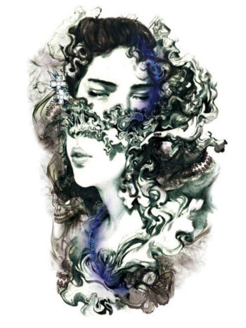 Tattoo-Forest: Tatouage Temporaire Visage Fantastique Artistique