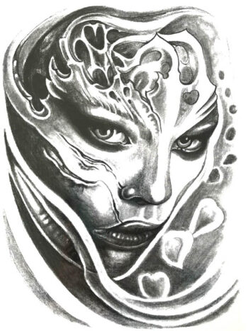 Tattoo-Forest: Tatouage Temporaire Visage Fantastique Femme