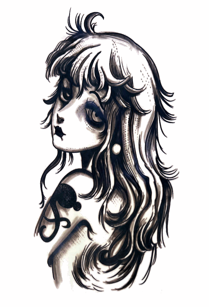 Tattoo-Forest: Tatouage Temporaire Visage Femme Artistique