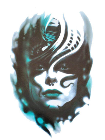 Tattoo-Forest: Tatouage Temporaire Visage Futuriste SurréAliste